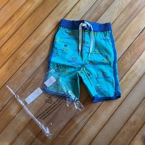 NEW Hanna Andersson Shark And Volcano Print Swim Shorts Size 2T